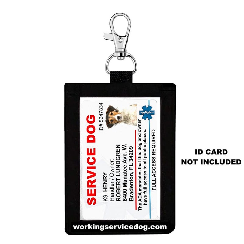 WORKINGSERVICEDOG.COM Nylon ID Badge Holder | Clear on Both Sides | Clip On to Anything | Perfect for Service Dog Identification Card - Image 2